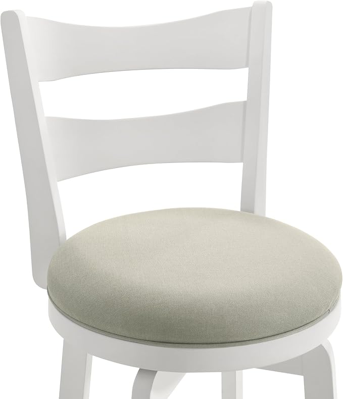 Armen Living Blair 26 in. Matte White Counter Height Rubberwood Swivel Barstool - Image 7