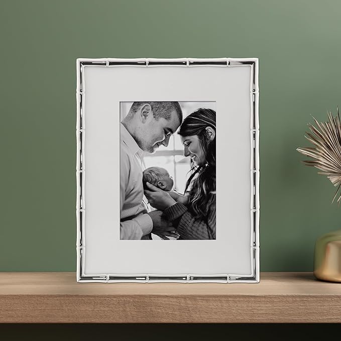 Lawrence Frames Bamboo Design Metal Frame, Matted 5x7 - Image 2
