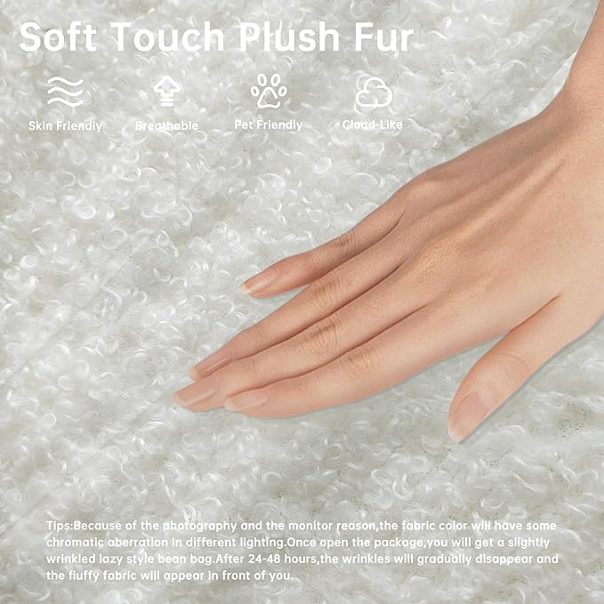 Bean Bag Chairs for Adults, BeanBag Reading Chair Memory Foam Couch, Floor - Image 3