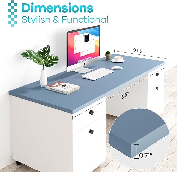 Kaboon 55x27.5 in Tabletop, Wood Desktop One Piece Standing Desk Top Only - Image 3