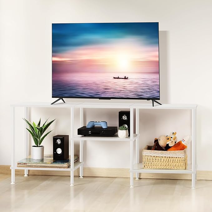 BTY White TV Stand for Bedroom 3 Tier Small Entertainment Center - Image 8