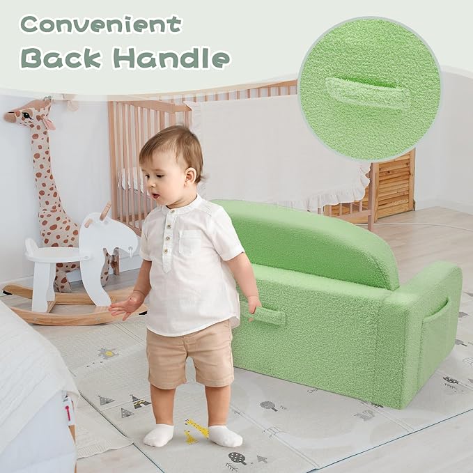 Extra Wide Kids Couch, 2-in-1 Soft Toddler Couch - Image 5