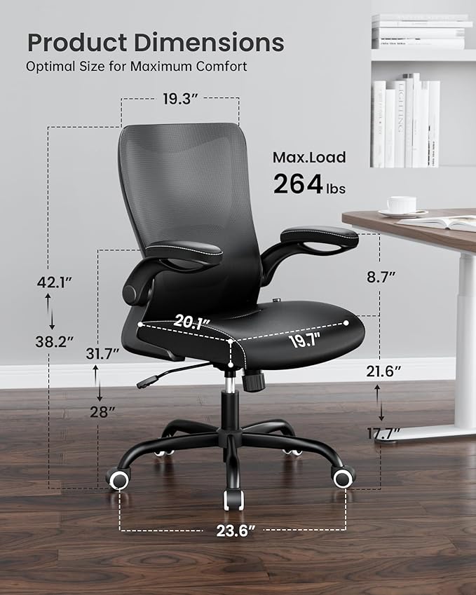 Office Chair, PU Leather Ergonomic Desk Chair - Image 2