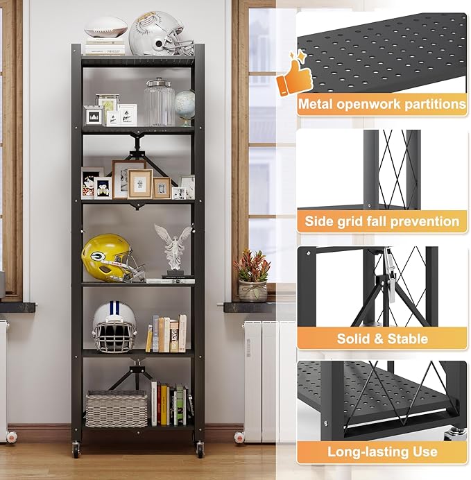 BAYOYONI 6 Tier Industrial Bookshelf - Image 3
