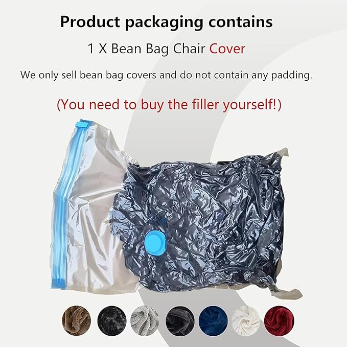 Giant Fur Bean Bag Chair Cover for Kids Adults, Living Room Furniture Big Round - Image 4