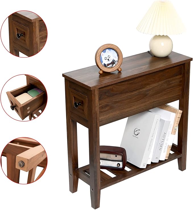 2 Pack Chairside Narrow End Table - Image 6