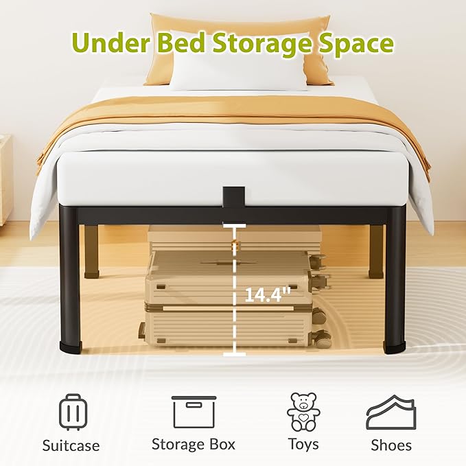 16 Inch Twin Size Metal Platform Bed Frame - Image 5