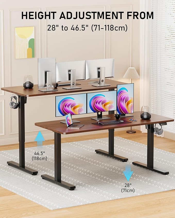 Standing Desk, Large Height Adjustable Electric Stand up Desk, 55 x 24 Inches - Image 4