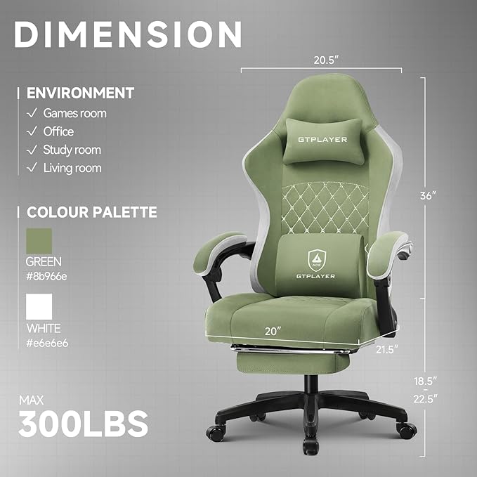 GTPLAYER Office Chair, Gaming Computer Desk Fabric Chair - Image 3