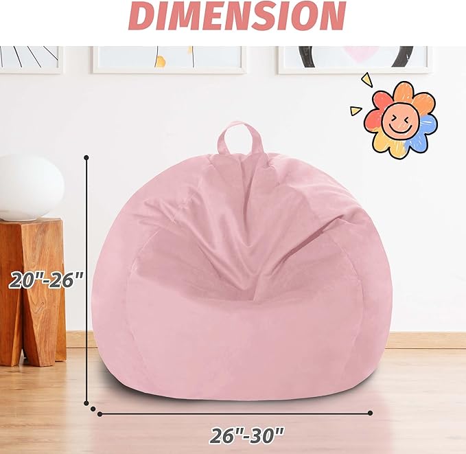 2FT Bean Bag Chair with Ultra Soft Velvet Cover Bean Bag Sofa with Memory Foam - Image 3
