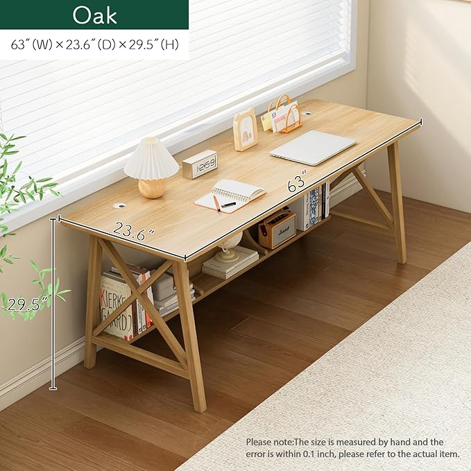 Extra Long Desk with Bookshelf - Image 5