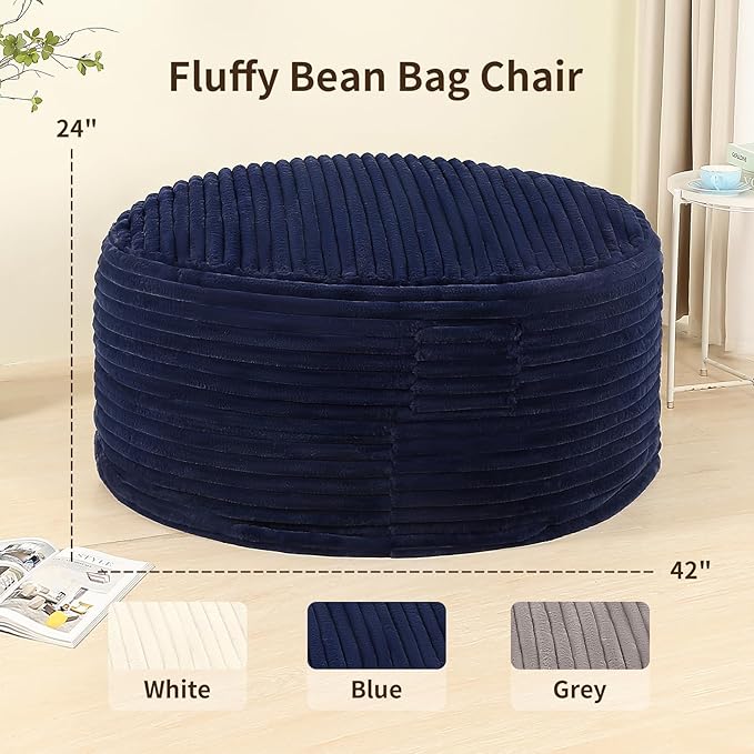 4FT Memory Foam Bean Bag Chair for Adults/Teens, Bean Bag Sofa - Image 2