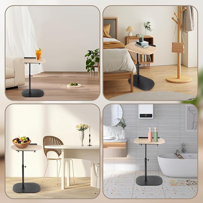Comeon C-Shaped Tv Tray Pedestal Side Table, End Table Adjustable Height in - Image 7