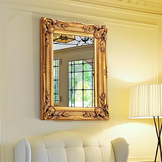 Antique Wall Mirror, 29.1'' x 21.2''Vintage Baroque Mirror by AutdotWallMirrors