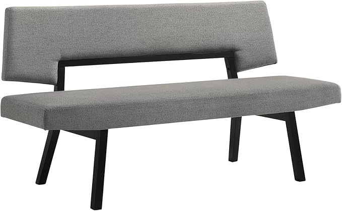 Armen Living Channell Mid Century Modern 5 Piece Black Wood Dining Table Set - Image 4