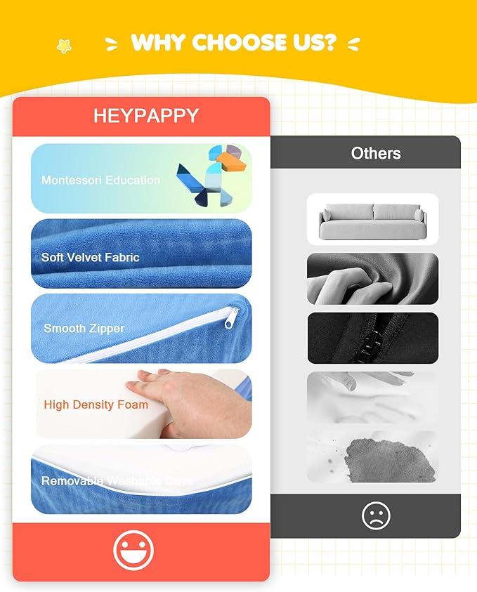 Kids Play Couch, 2-in-1 Heart-Shape Kids Plays Sofa - Image 3