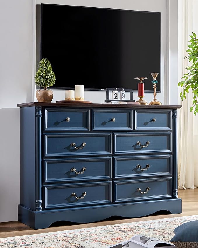 Farmhouse 9 Drawers Dresser for Bedroom - Image 5
