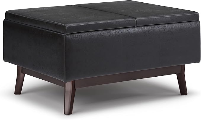SIMPLIHOME Owen 34 inch Wide Mid Century Modern Rectangle Tray Top Small Coffee by SimpliHome