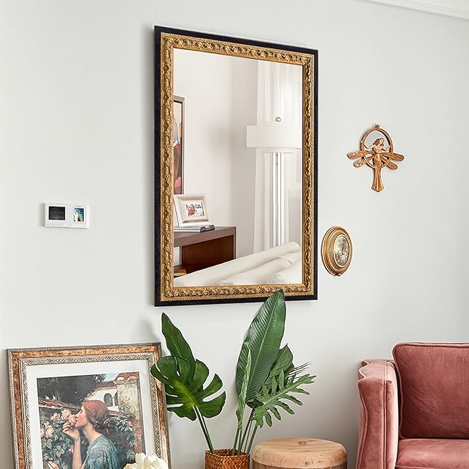 Gold Vintage Mirror 40”x28”, Bathroom and Bedroom - Image 4