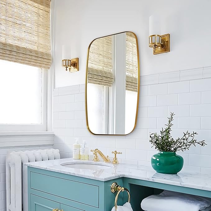 ANDY STAR Gold Bathroom Mirror, 20x30’’ Brushed Gold Vanity Mirror - Image 3