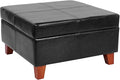 Homepop Home Decor |K2380-E169 | Luxury Large Faux Leather Square Storage by HomePop