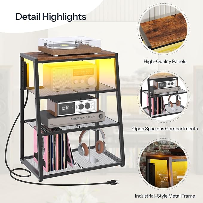 HOOBRO 4-Tier AV Media Stand - Image 8