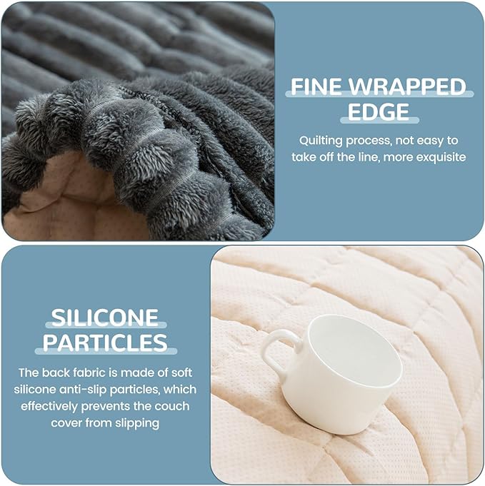 OTOB Couch Covers for Dogs Washable, Non Slip Plush Sofa Cover Kids Pet - Image 4