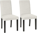 VECELO Upholstered Dining Chairs Set of 2, Fabric Wood Legs High Back by VECELO
