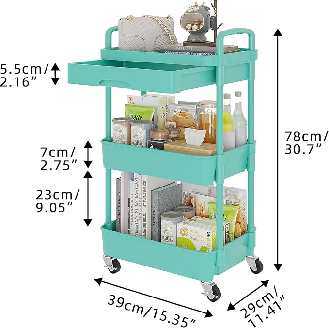 Calmootey 3-Tier Rolling Utility Cart - Image 5