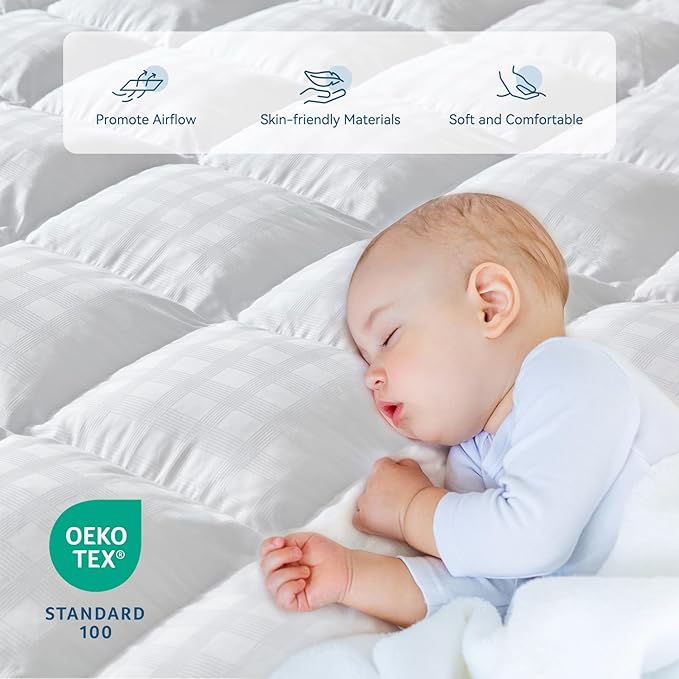 ELEMUSE California King Cooling Mattress Topper, Extra Thick 1300gsm Mattress - Image 4