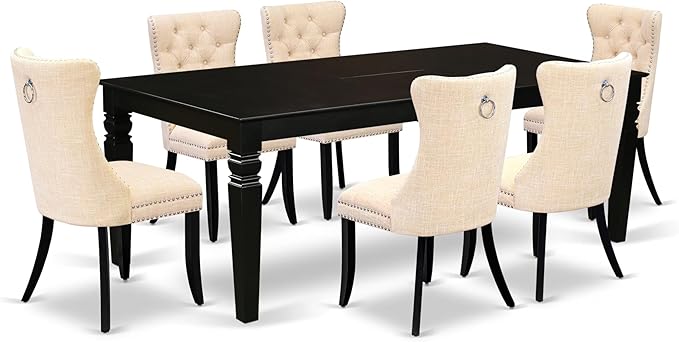 East West Furniture LGDA7-BLK-32 7 Piece Kitchen Table Set Consists of a by EastWestFurniture