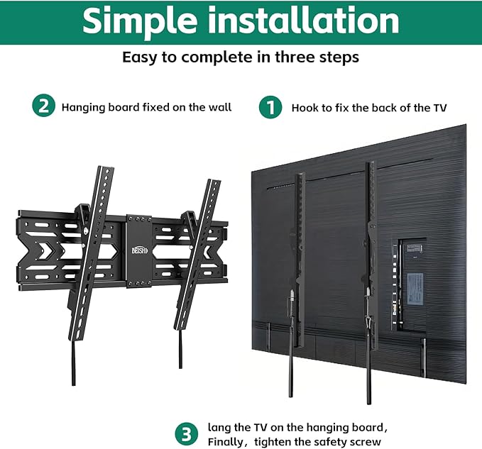 TV Wall Mount with Tilt for 32-85 Inch TVs, Low Profile Design, Holds up to 132 - Image 6