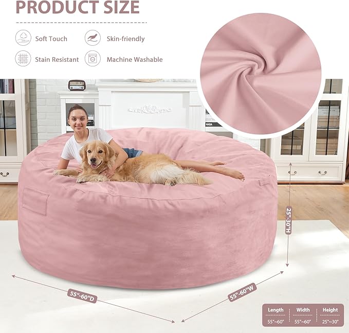 6FT Bean Bag Chair, Large Bean Bag Chairs - Image 3