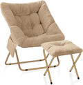 Comfy Saucer Chair for Adults, Foldable Living Room Chairs, Soft Faux Fur by Unknown