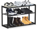 Bamboo Shoe Rack for Entryway, Stackable 3 Tier Shoe Organizer Shelf Storage by Jripae