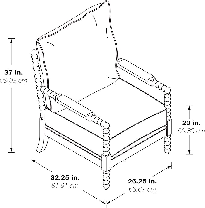 OSP Home Furnishings Fletcher Spindle Accent Chair - Image 3
