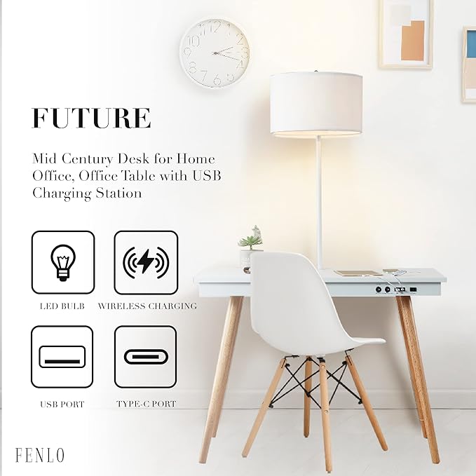 FENLO Future 39" Mid Century Modern Desk - Image 3