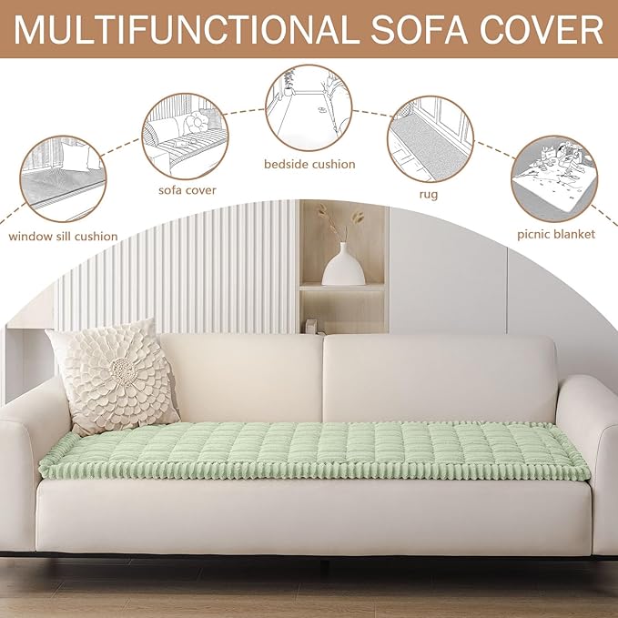 Smiry Couch Cover for Dogs Washable, Non Slip Fuzzy Pet Couch Covers for 3 - Image 2
