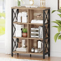 FATORRI 6 Cube Storage Organizer Shelf, Wood and Metal Cubby Bookcase, by FATORRI