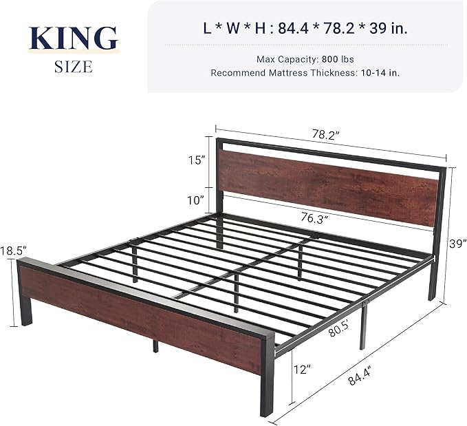 Allewie King Size Platform Bed Frame - Image 2