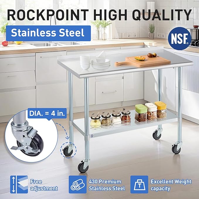 Stainless Steel Table for Prep & Work - Image 4