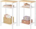 Hoctieon 2-Set 3 Tier End Table, Telephone Table Set of 2, Tall Side Table by Hoctieon
