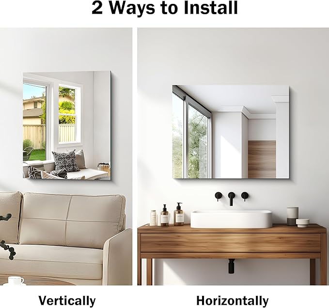 Frameless Mirror, 24x30 Inch Bathroom Mirror - Image 6