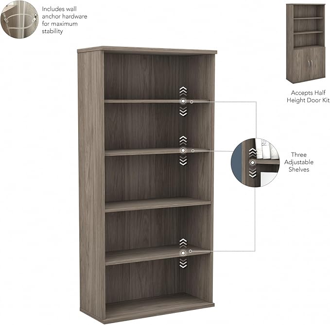 Bush Business Furniture Studio C 73" H 5-Shelf Bookcase - Image 6