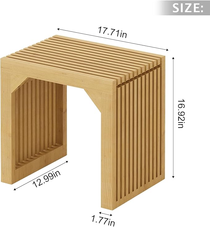 ROOMTEC 18" Dining Bench, Indoor Wood Bench - Image 3