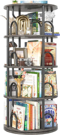 Aheaplus 4 Tier Rotating Bookshelf Tower, 360 Display Spinning Bookcase by Aheaplus
