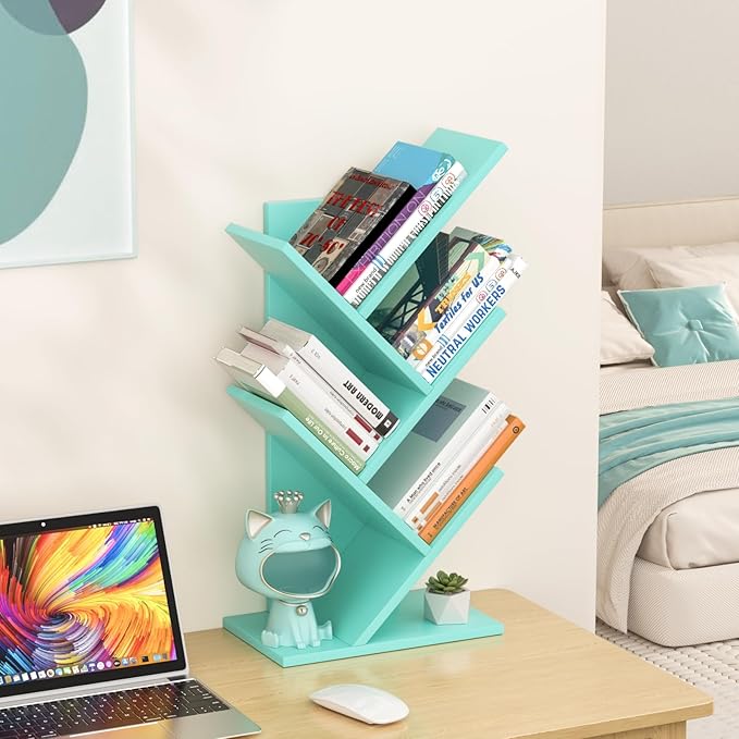 5 Tier Tree Book Shelf, Small Desktop Bookshelf - Image 2