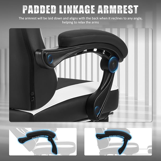 Gaming Chair for Adults and Teens, Ergonomic Leather Video Game Chairs - Image 4