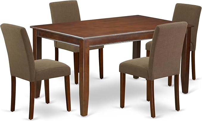 East West Furniture DUAB5-MAH-18 5 Piece Dining Set Includes a Rectangle Dining by EastWestFurniture