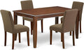 East West Furniture DUAB5-MAH-18 5 Piece Dining Set Includes a Rectangle Dining by EastWestFurniture